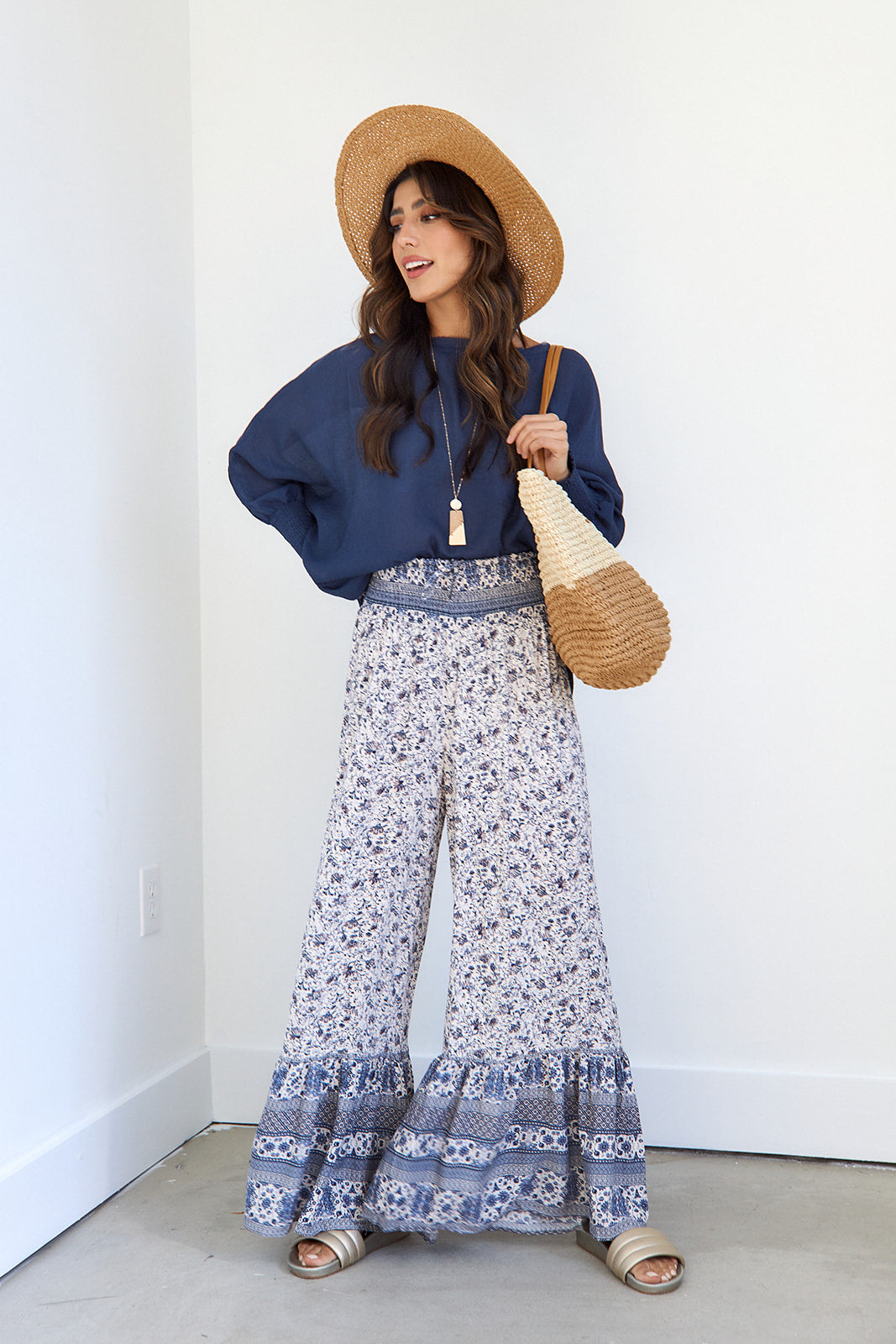 Beckham Floral Printed Flare Pants - fab'rik