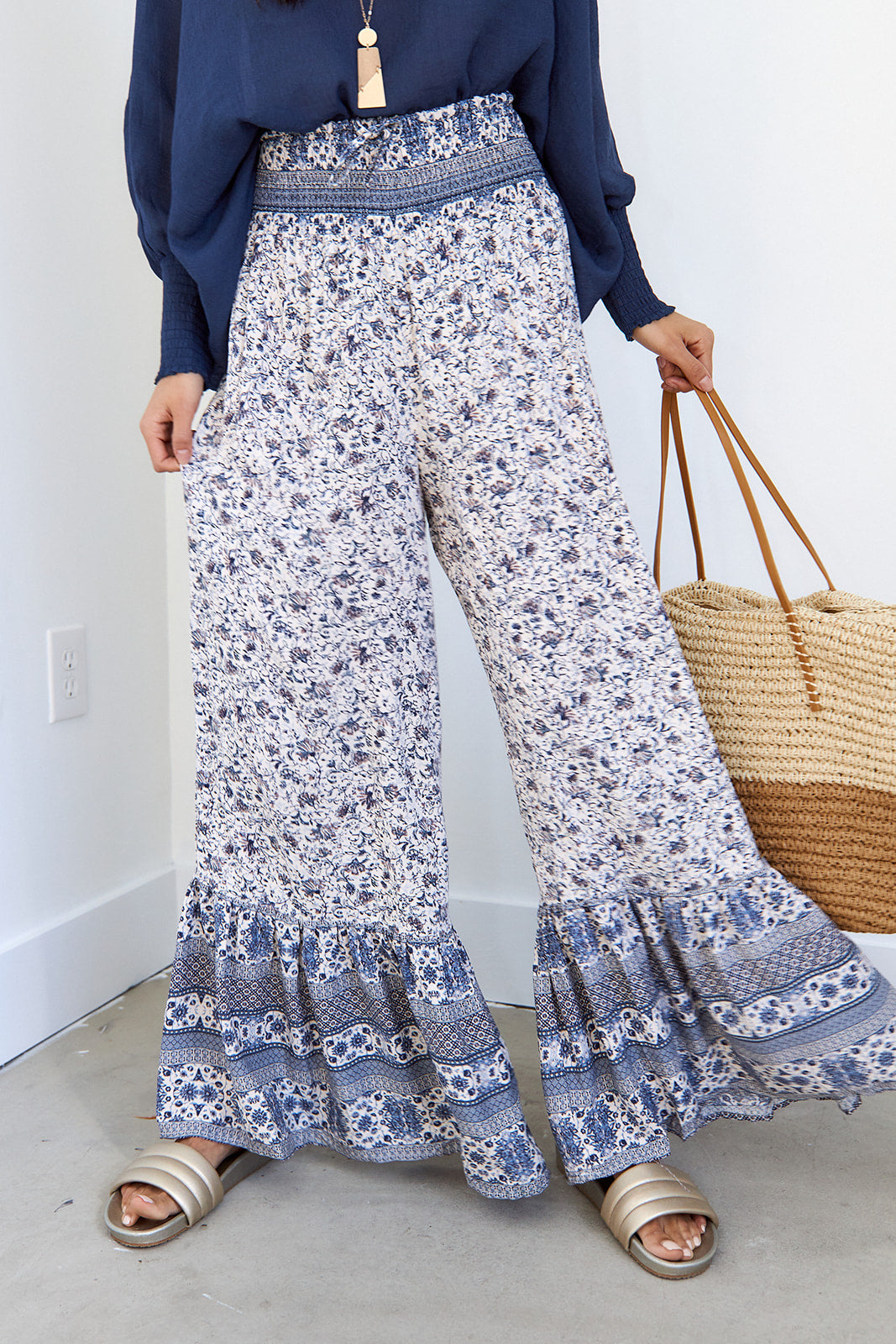 Beckham Floral Printed Flare Pants - fab'rik