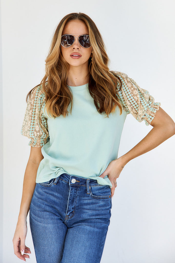 Isla Lace Puff Sleeve Blouse - fab'rik