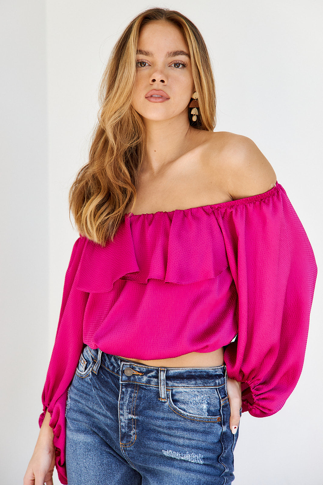 Emma Off The Shoulder Ruffle Blouse - fab'rik