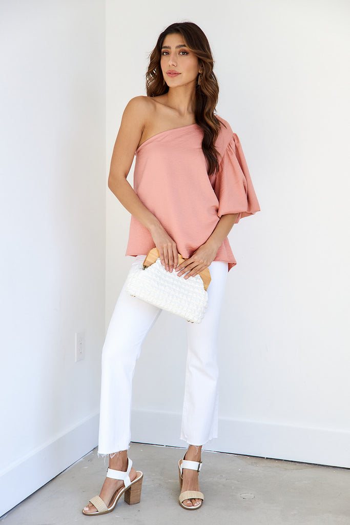 Maxie One Shoulder Puff Sleeve Blouse - fab'rik