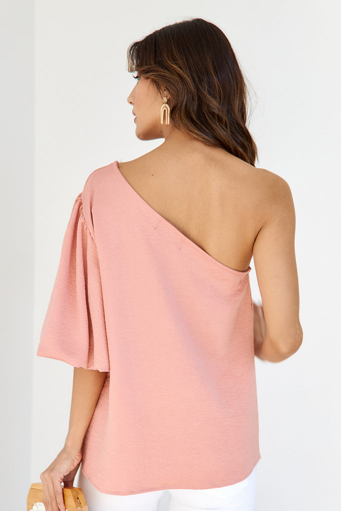 Maxie One Shoulder Puff Sleeve Blouse - fab'rik