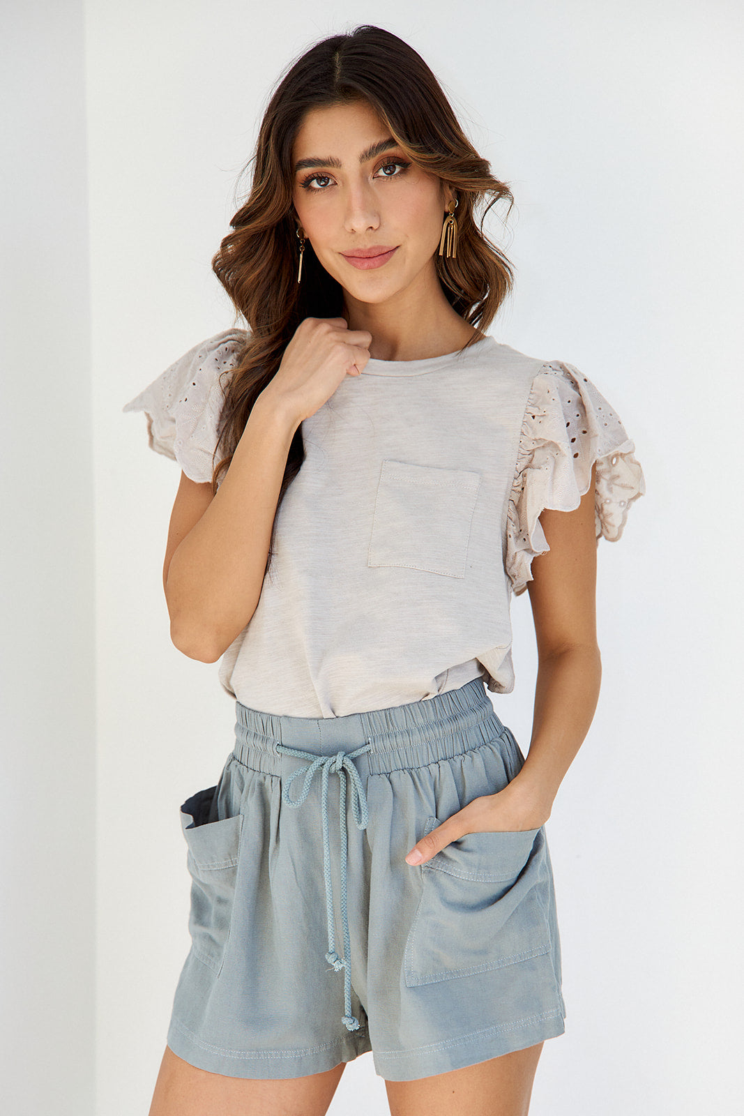 Rerva Eyelet Sleeve Blouse - fab'rik