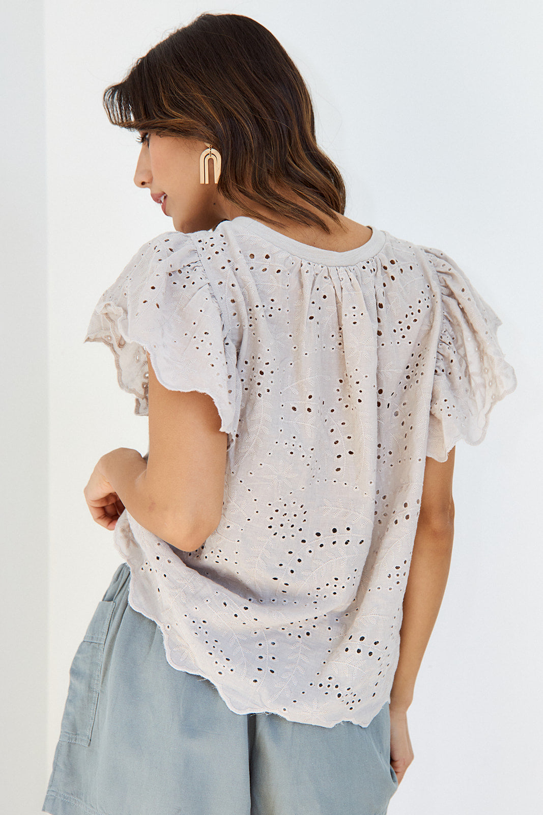 Rerva Eyelet Sleeve Blouse - fab'rik