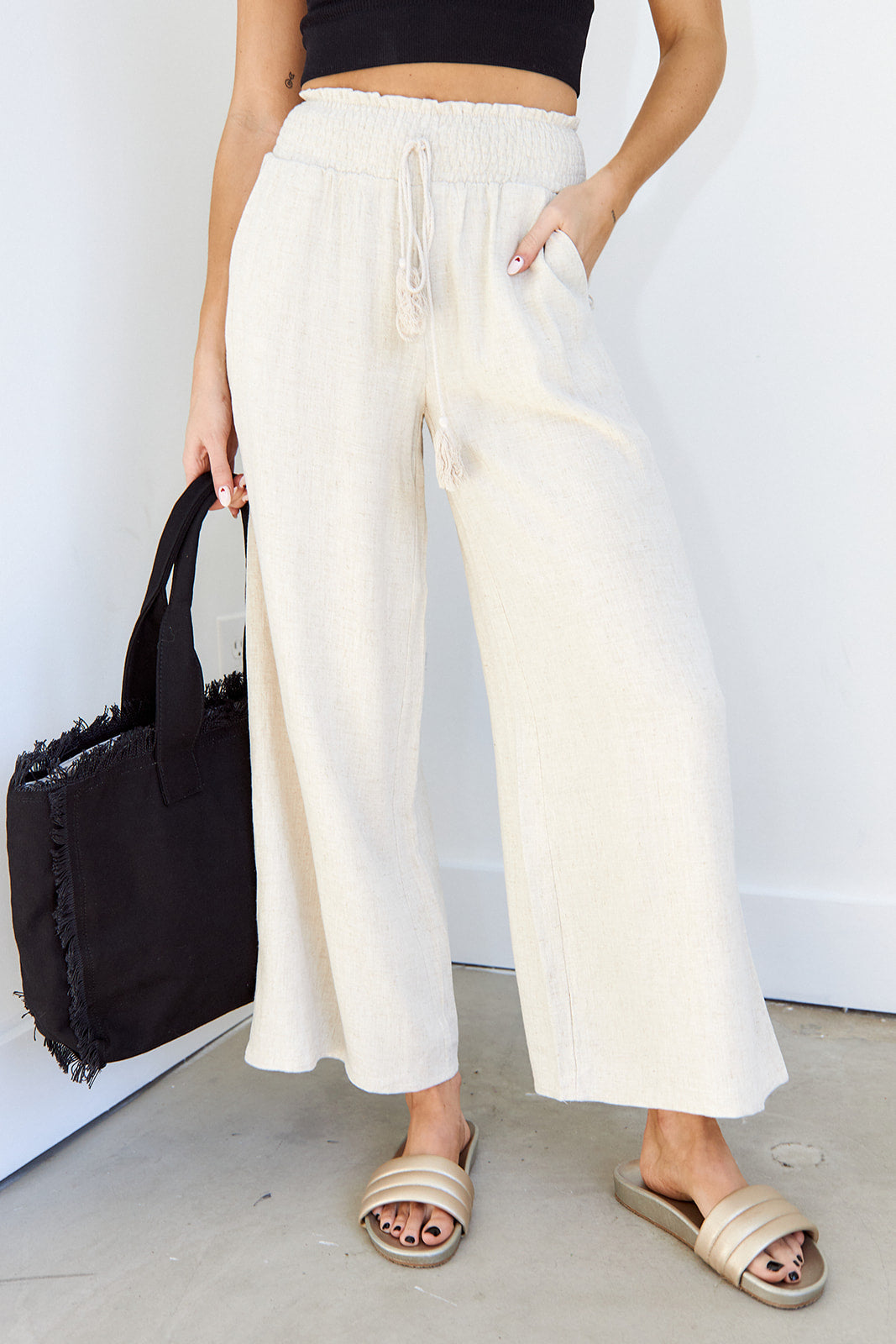 English Smock Waist Linen Pants - fab'rik