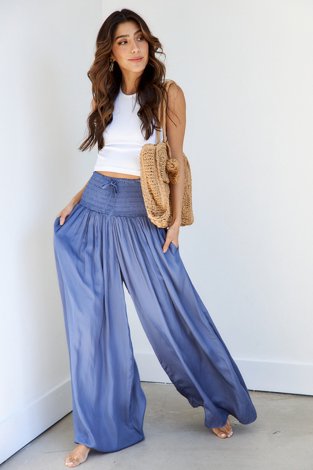 Finn Smocked Wide Leg Pant - fab'rik