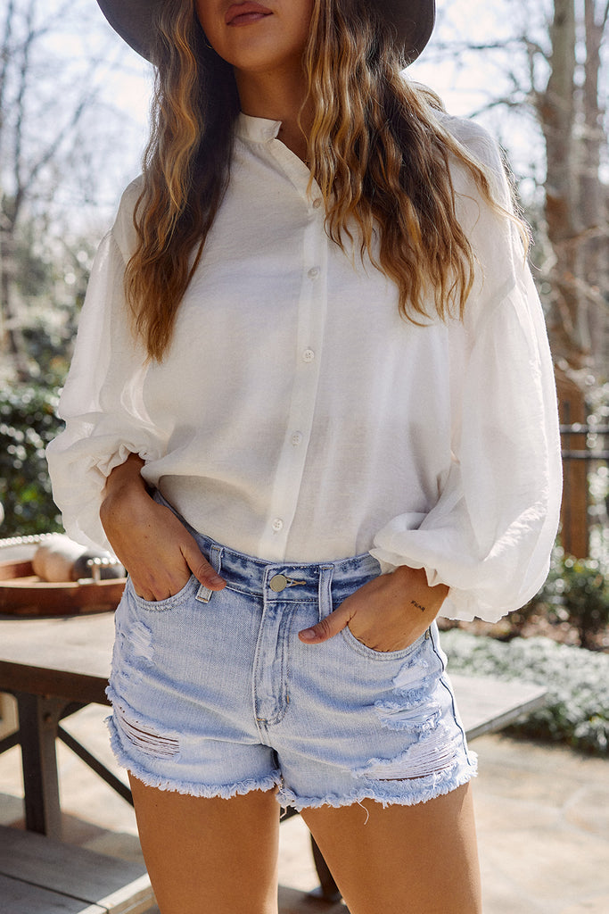 Beckett Destroyed Denim Short - fab'rik