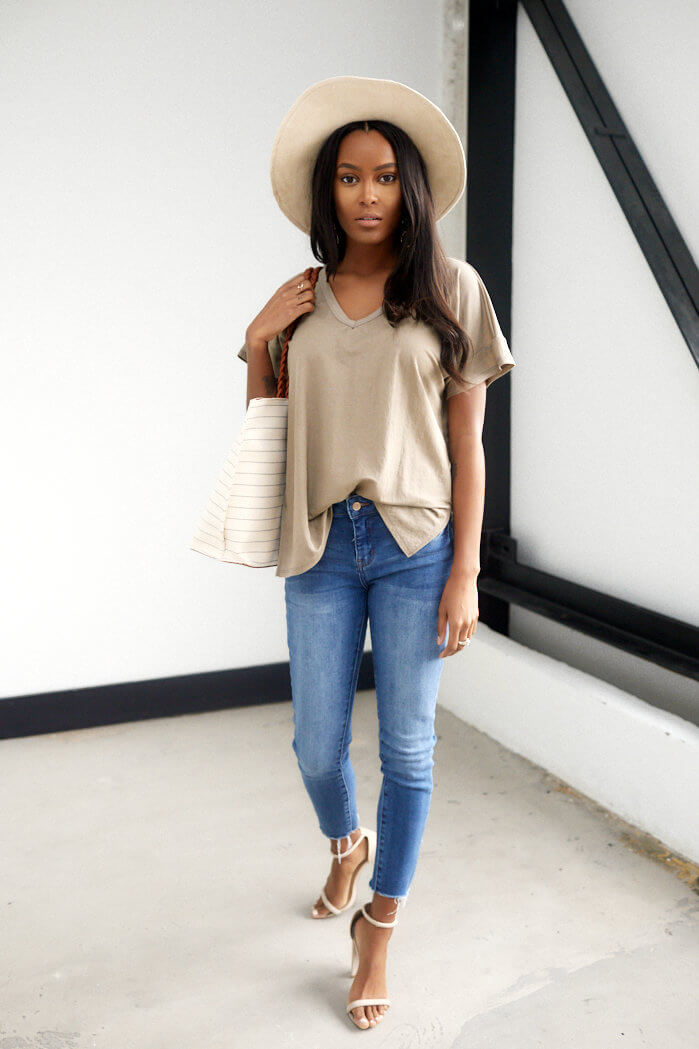 Landon Side Slit V Neck Tee - fab'rik