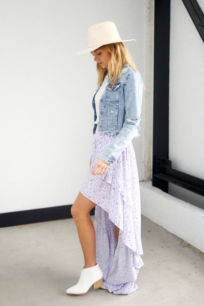 SALE - Skylar High Low Floral Print Skirt - fab'rik