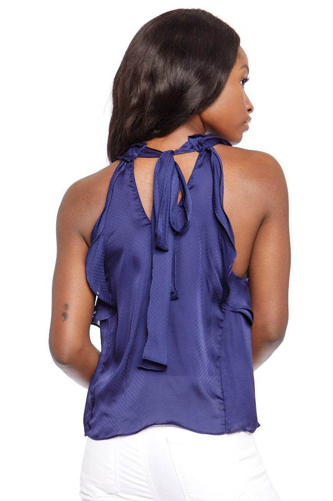 Chelsea Ruffle Frills Satin Top