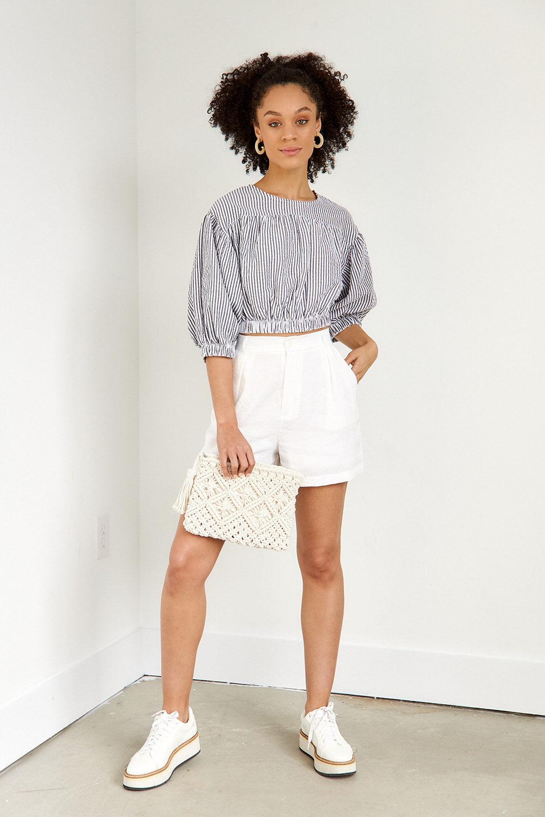 Rowen Stripped Crop Top - fab'rik