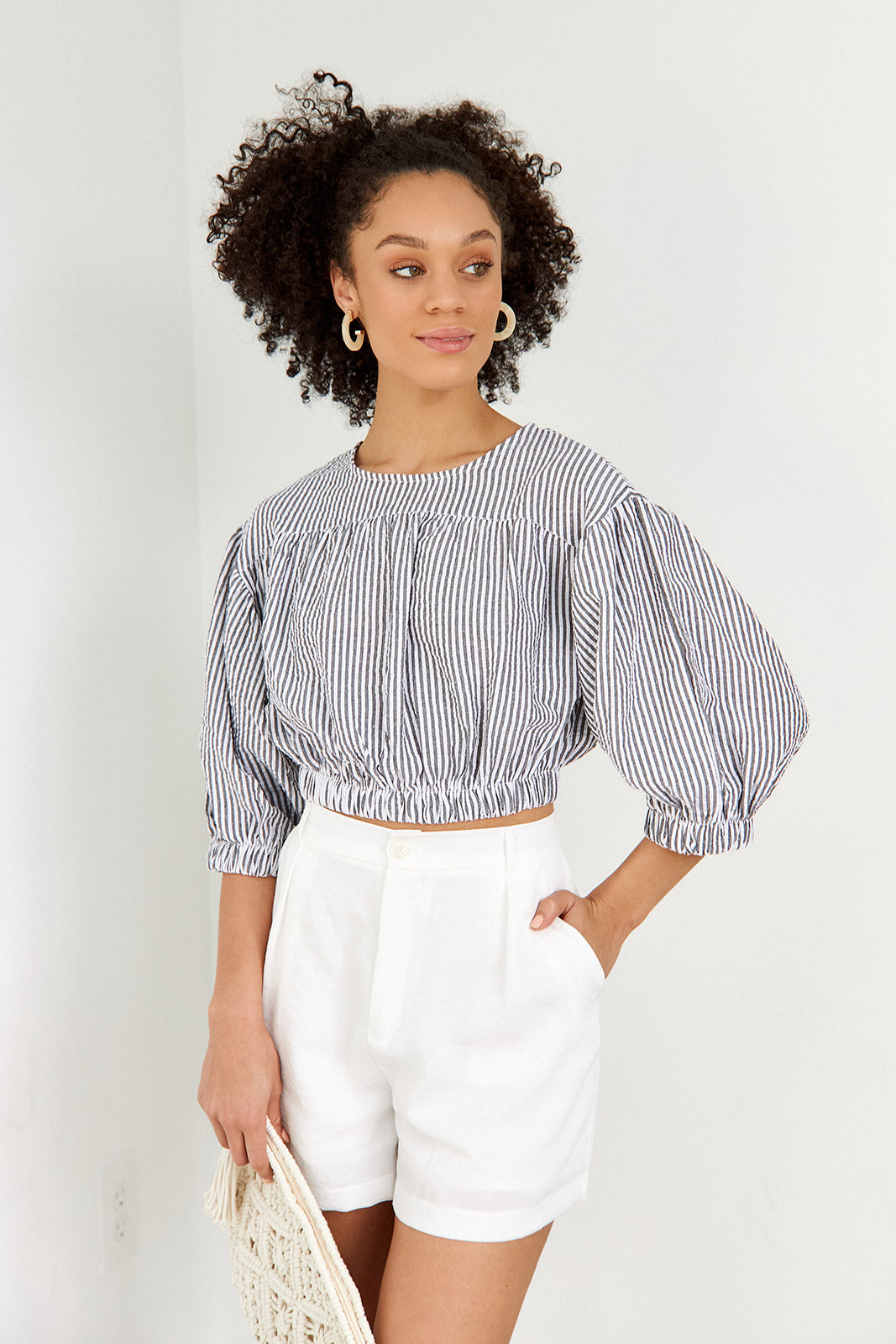 Rowen Stripped Crop Top - fab'rik