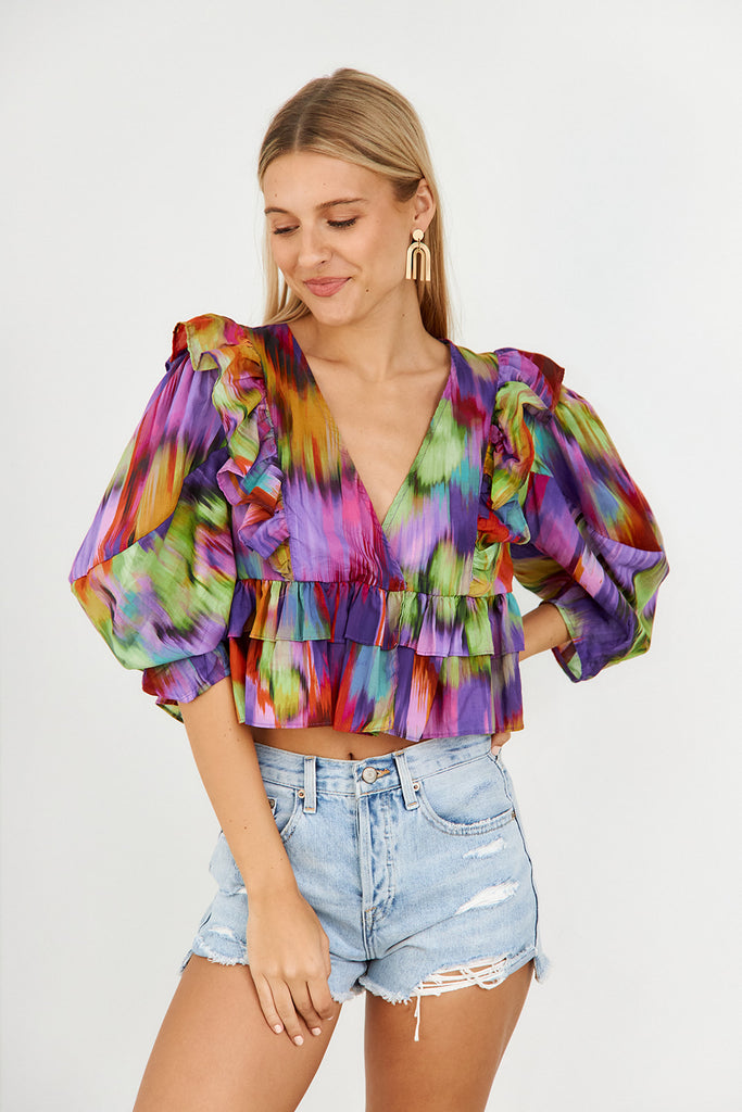 Lilli Ruffle Cropped Blouse - fab'rik