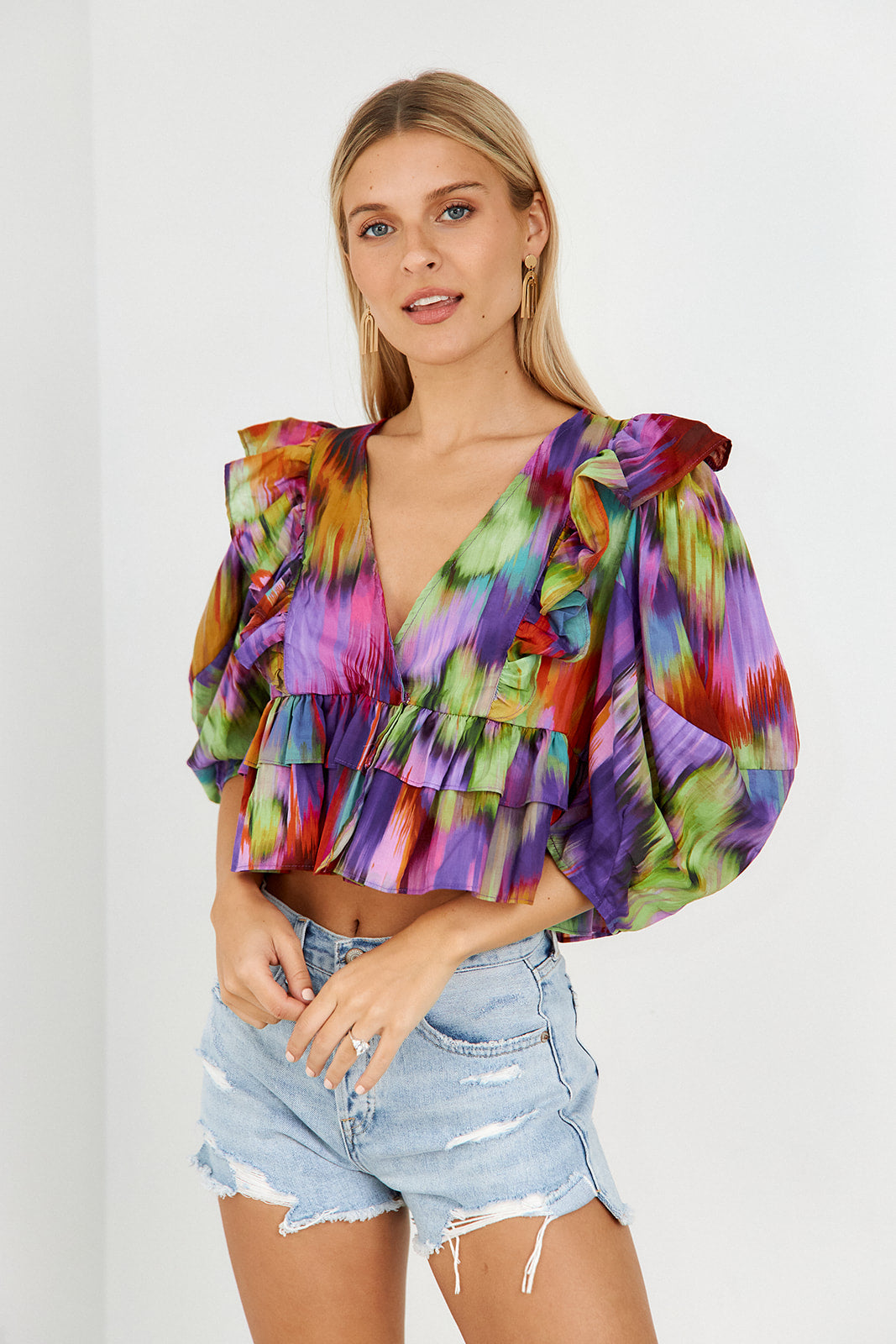 Lilli Ruffle Cropped Blouse - fab'rik