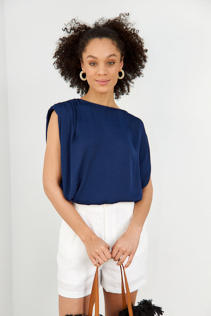 Amalia Ruched Waist Top - fab'rik