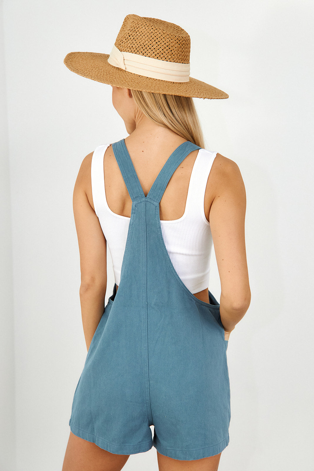 Lili Knot Detail Linen Romper - fab'rik