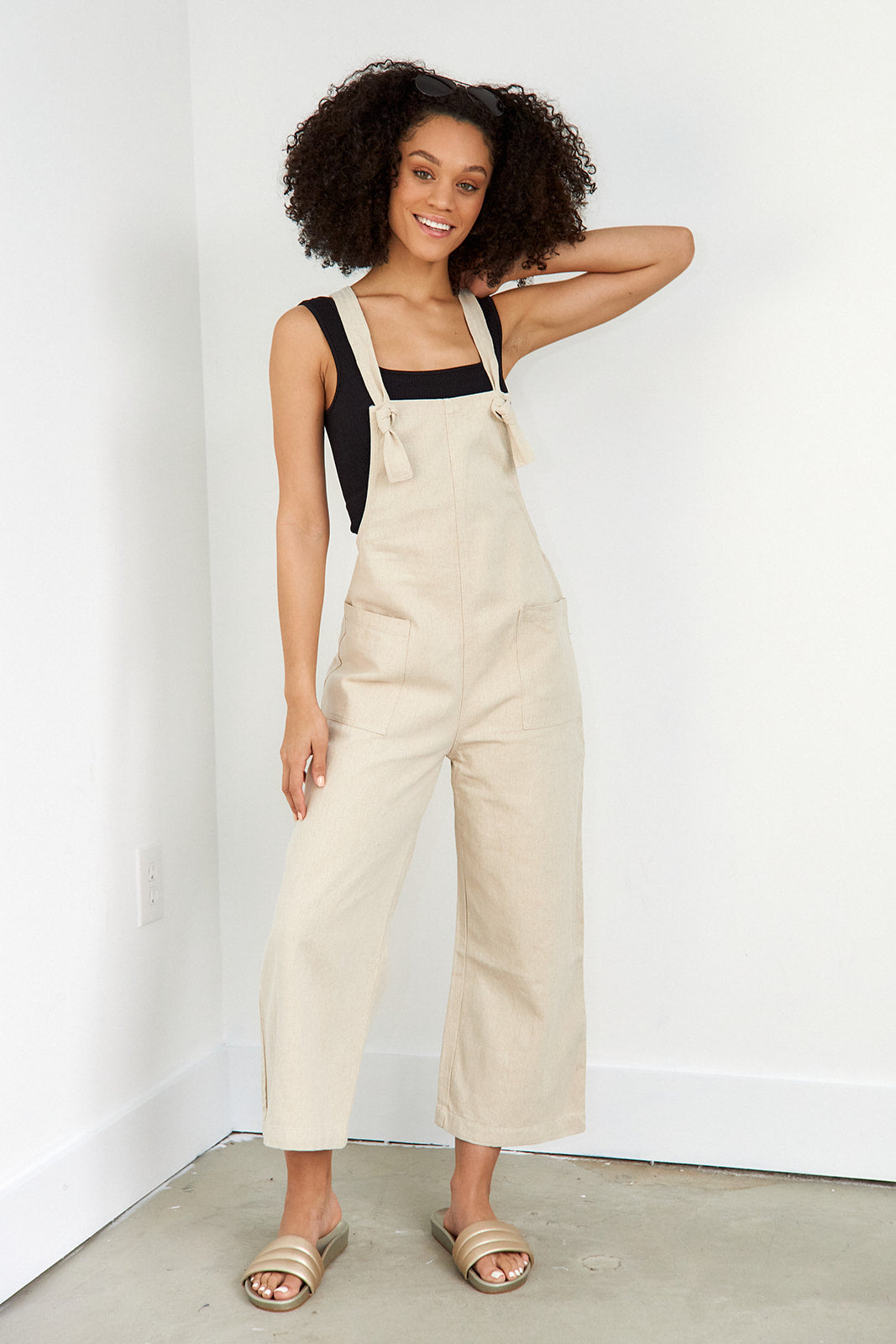 Aspen Knot Detail Linen Jumpsuit - fab'rik