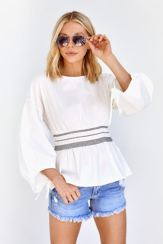 Jessie Smocked Waist Blouse - fab'rik