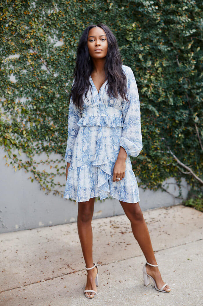 Watson Ruffle Snake Dress - fab'rik