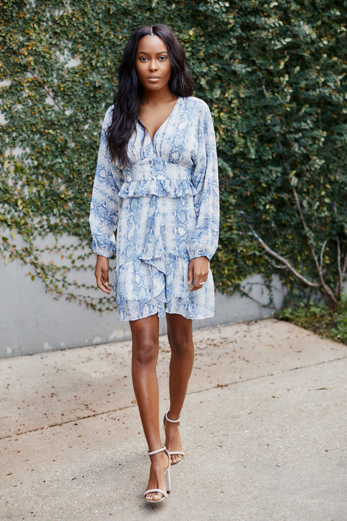 Watson Ruffle Snake Dress - fab'rik