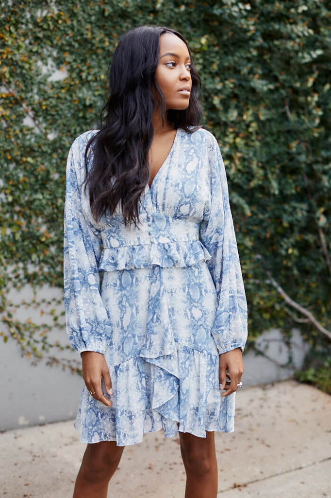Watson Ruffle Snake Dress - fab'rik