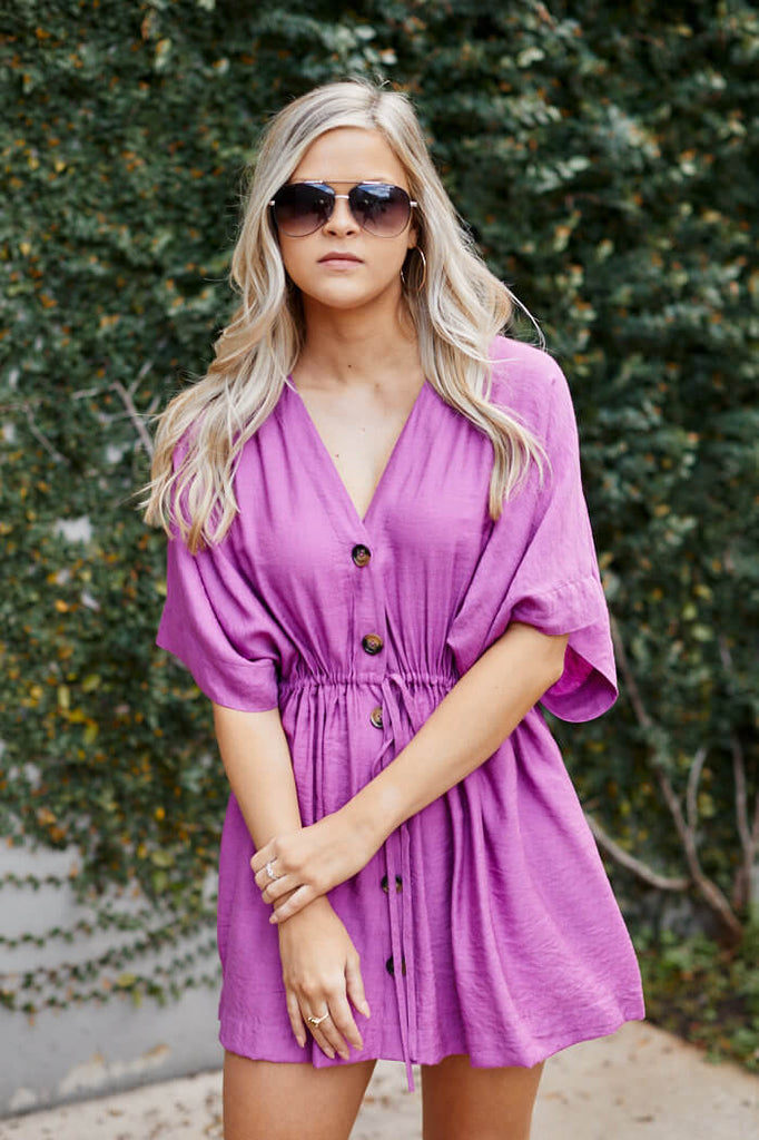 SALE - Arlo Button Down Cinch Waist Dress - fab'rik