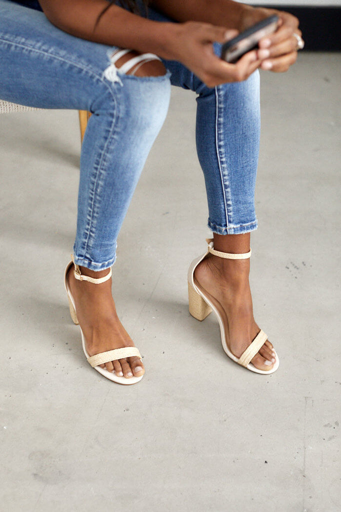 SALE - Francine Raffia Heels - fab'rik