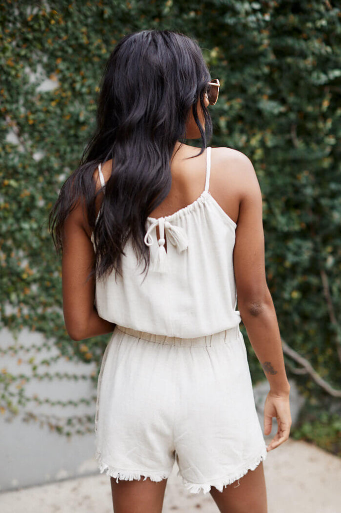 Chloe Button Side Sleeveless Romper - fab'rik