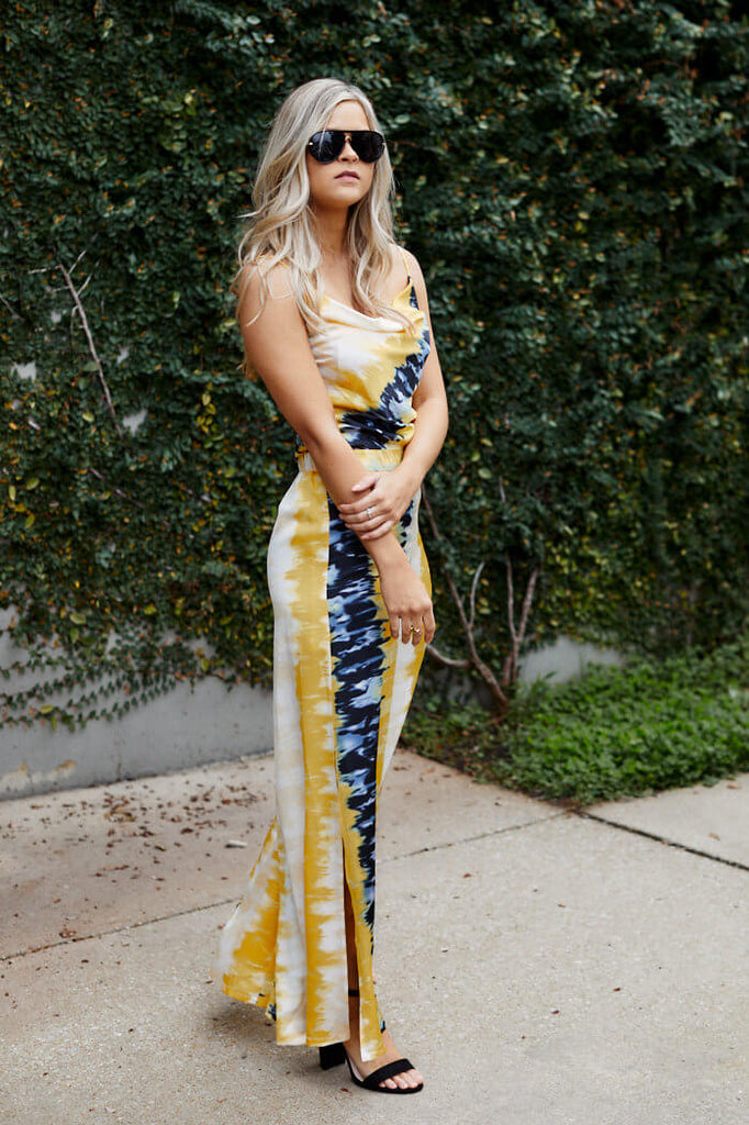 SALE - Ember Tie Dye Cowl Neck Tank - fab'rik