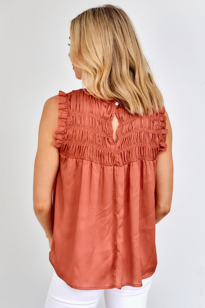 Kamila Smocked Sleeveless Blouse - fab'rik