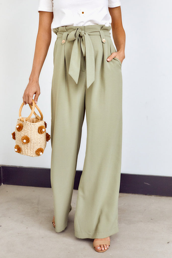 Cyndie Belted Wide Leg Trouser - fab'rik