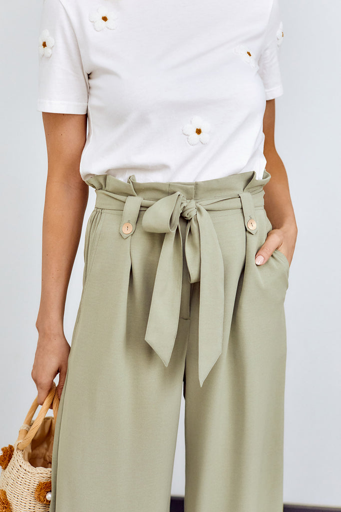 Cyndie Belted Wide Leg Trouser - fab'rik
