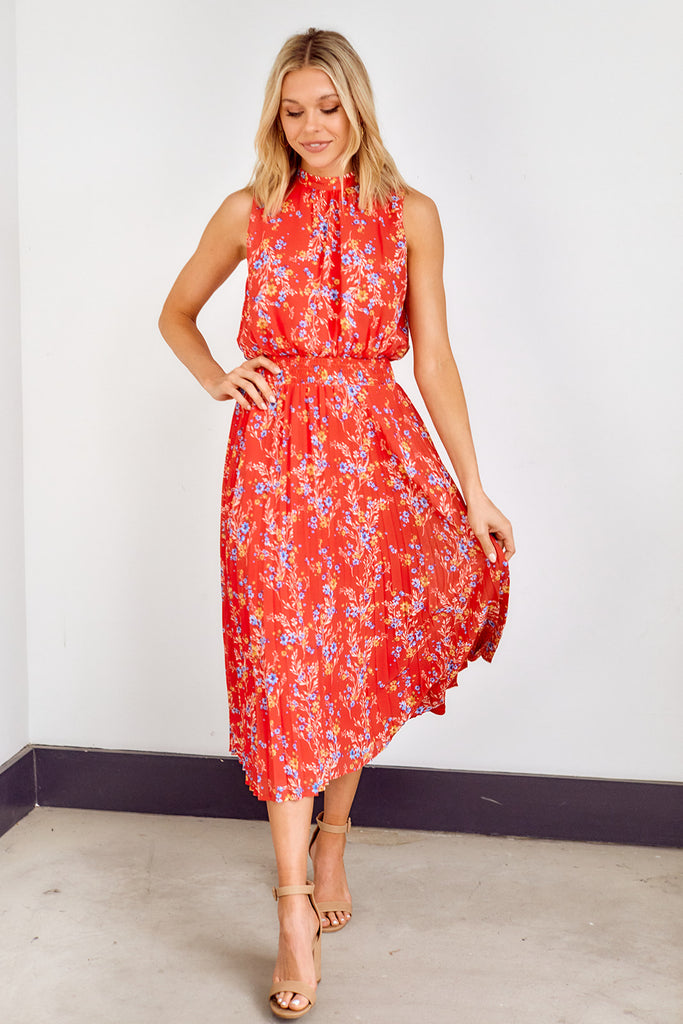 Chairo Pleated Midi Dress - fab'rik