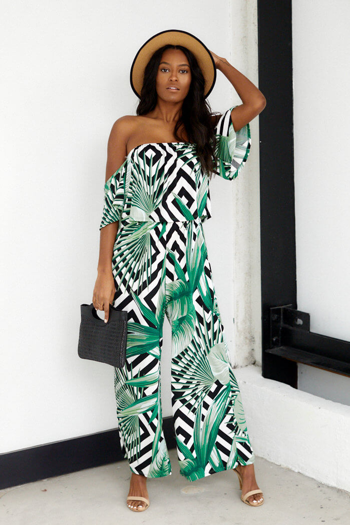 Annalisa Tropical Print Jumpsuit - fab'rik
