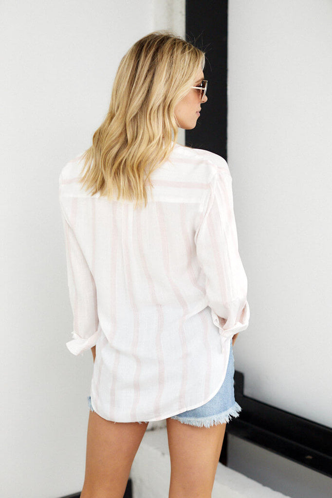 Ella Stripe Button Down Top - fab'rik