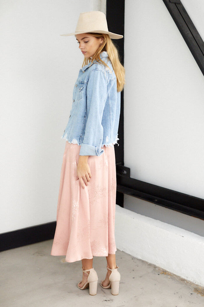 Dallas Floral Slit Midi Skirt - fab'rik