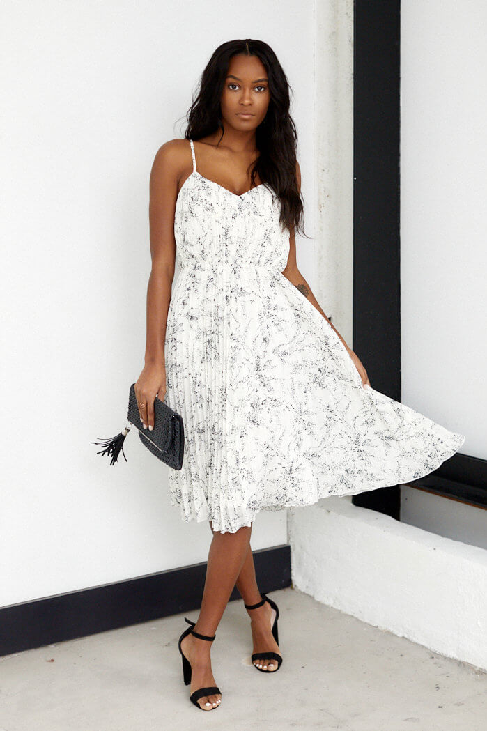 SALE - Princeton Pleated Floral Midi Dress - fab'rik