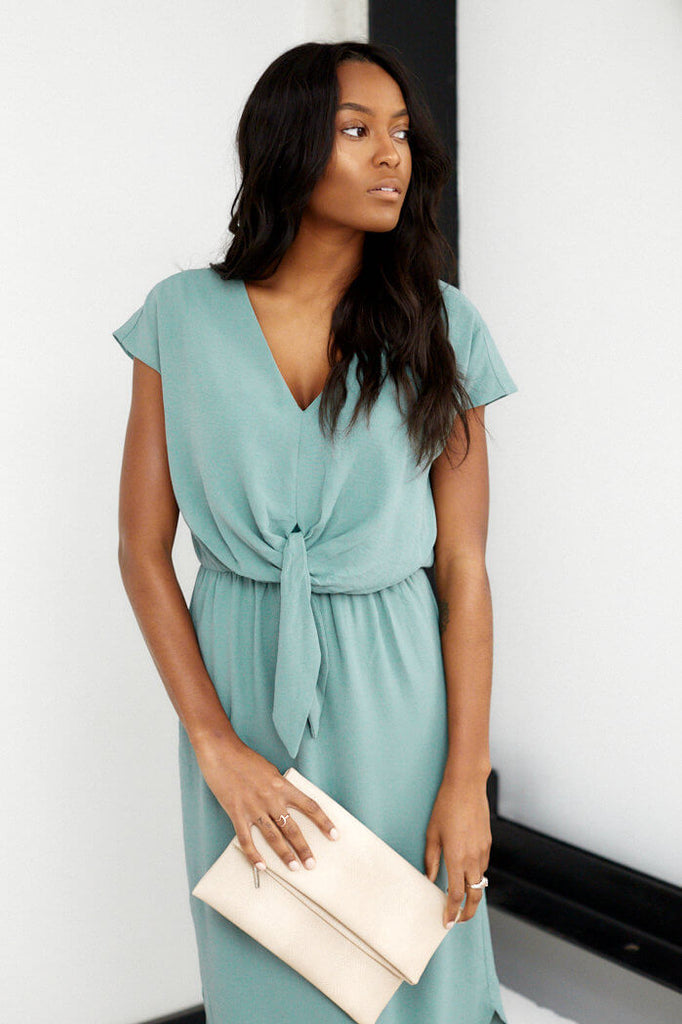 Rylie Tie Front Dress - fab'rik