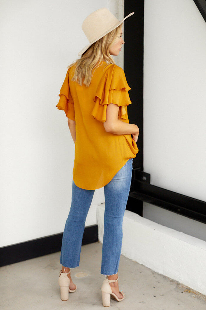 Kade Ruffle Sleeve Blouse - fab'rik
