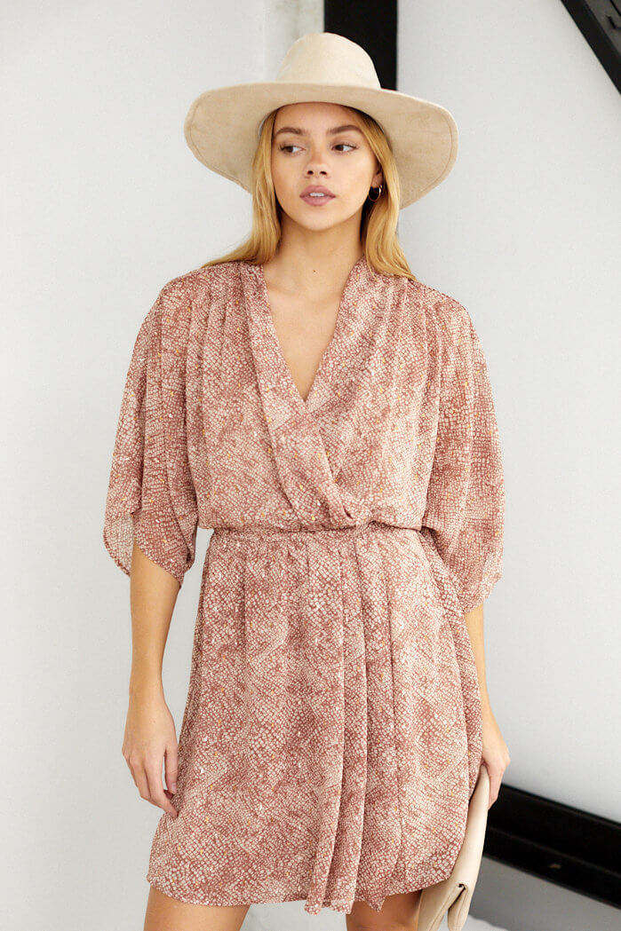 SALE - Aiden Short Sleeve V Neck Dress - fab'rik