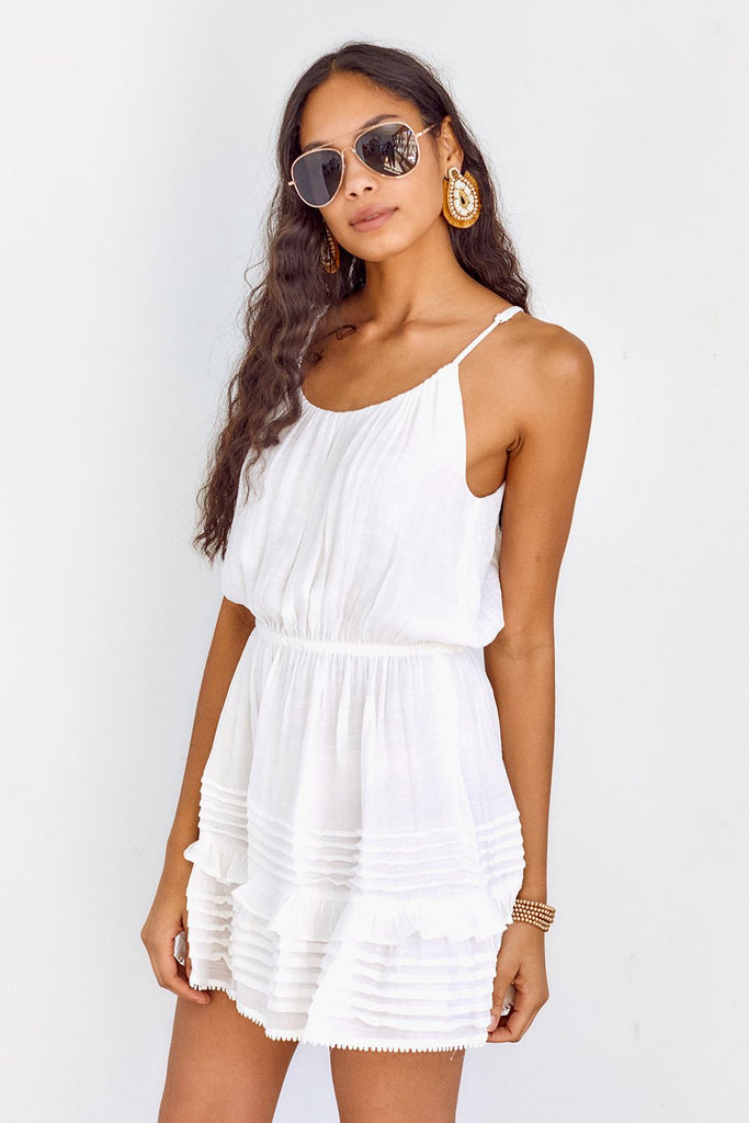 Carlie Ruffle Detail Mini Dress - fab'rik