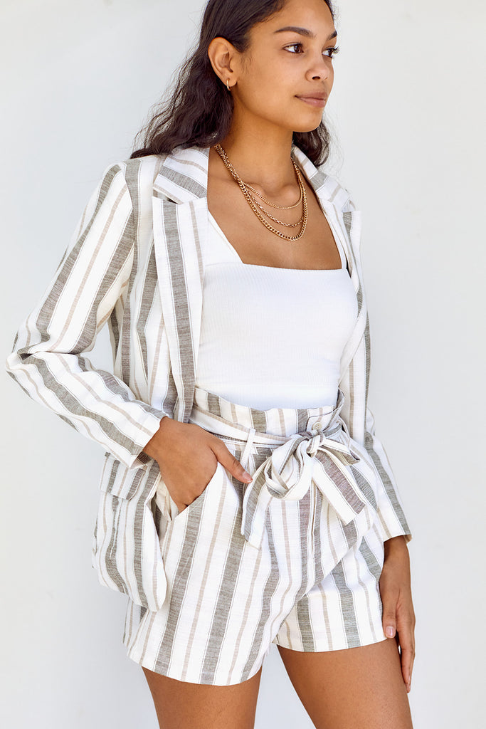 SALE - Cori Striped Paperbag Shorts - fab'rik