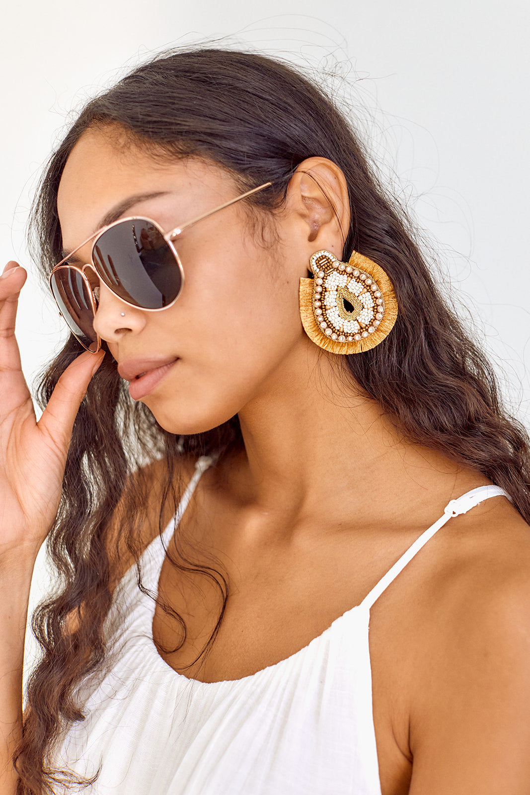 Briella Teardrop Tassel Earrings - fab'rik