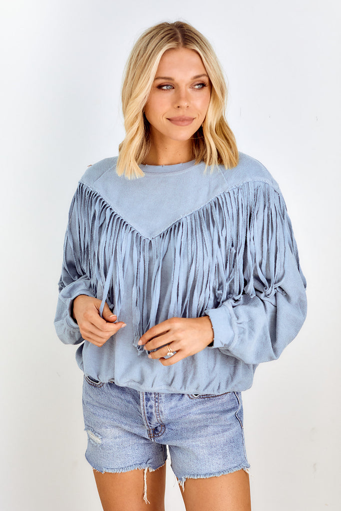 SALE - Carlin Fringed Sweatshirt - fab'rik