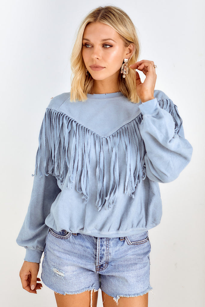 SALE - Carlin Fringed Sweatshirt - fab'rik