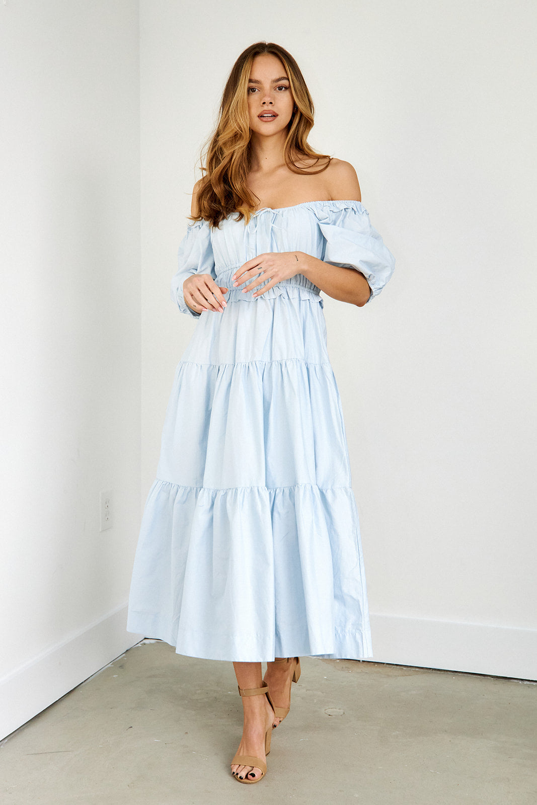 Saba Puff Sleeve Midi Dress - fab'rik