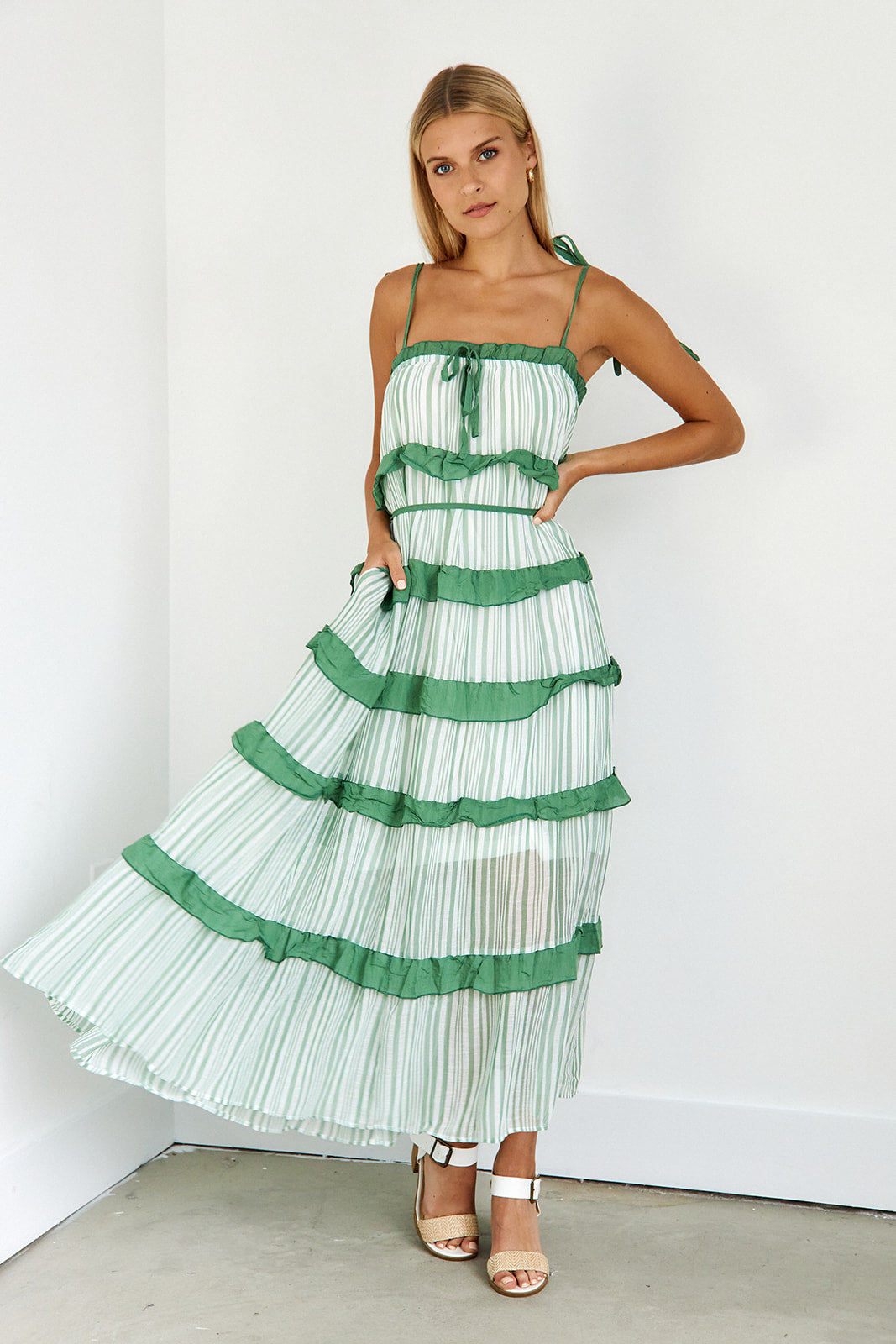 Cienna Striped Maxi Dress - fab'rik