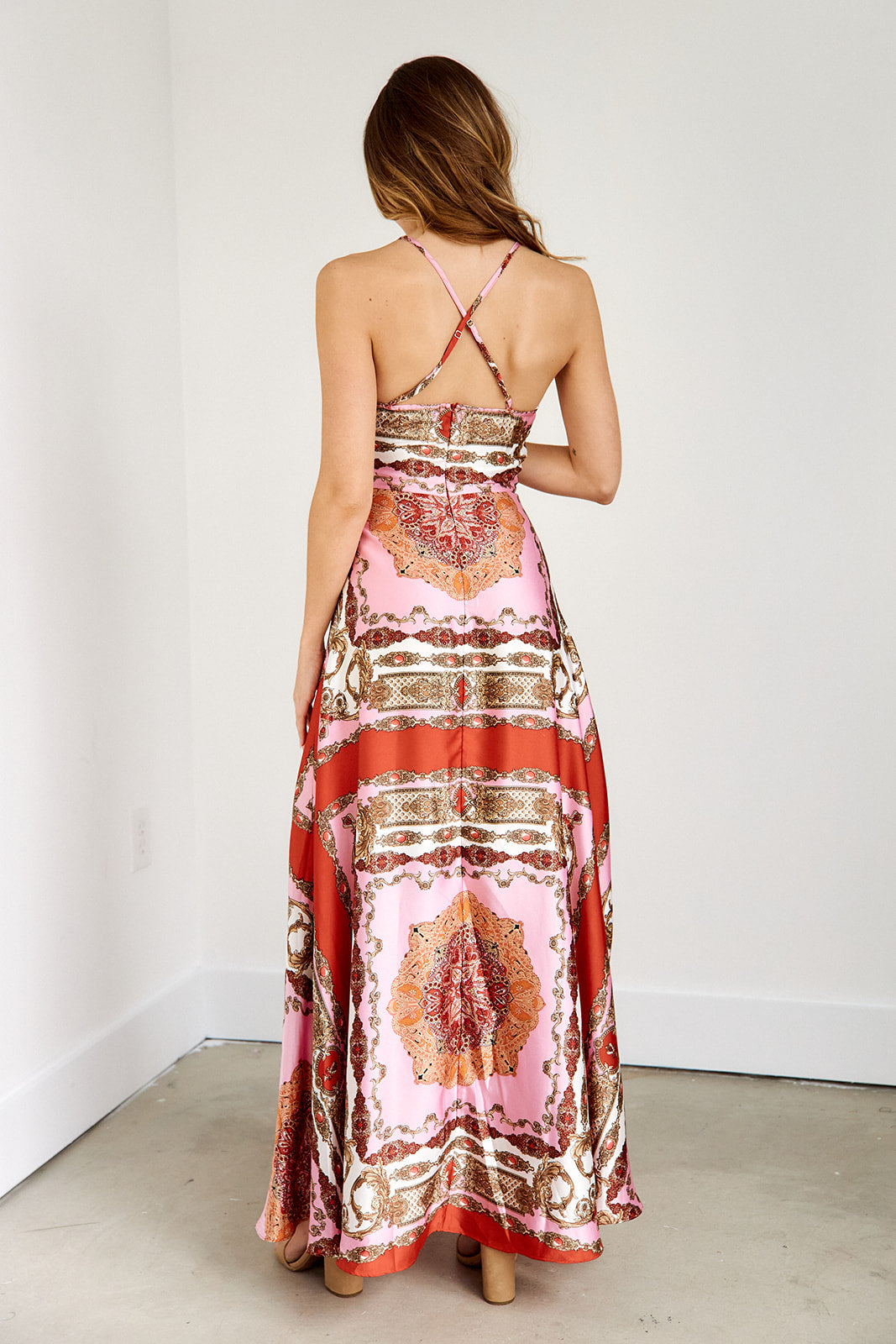 Zimmy High Neck Printed Maxi Dress - fab'rik