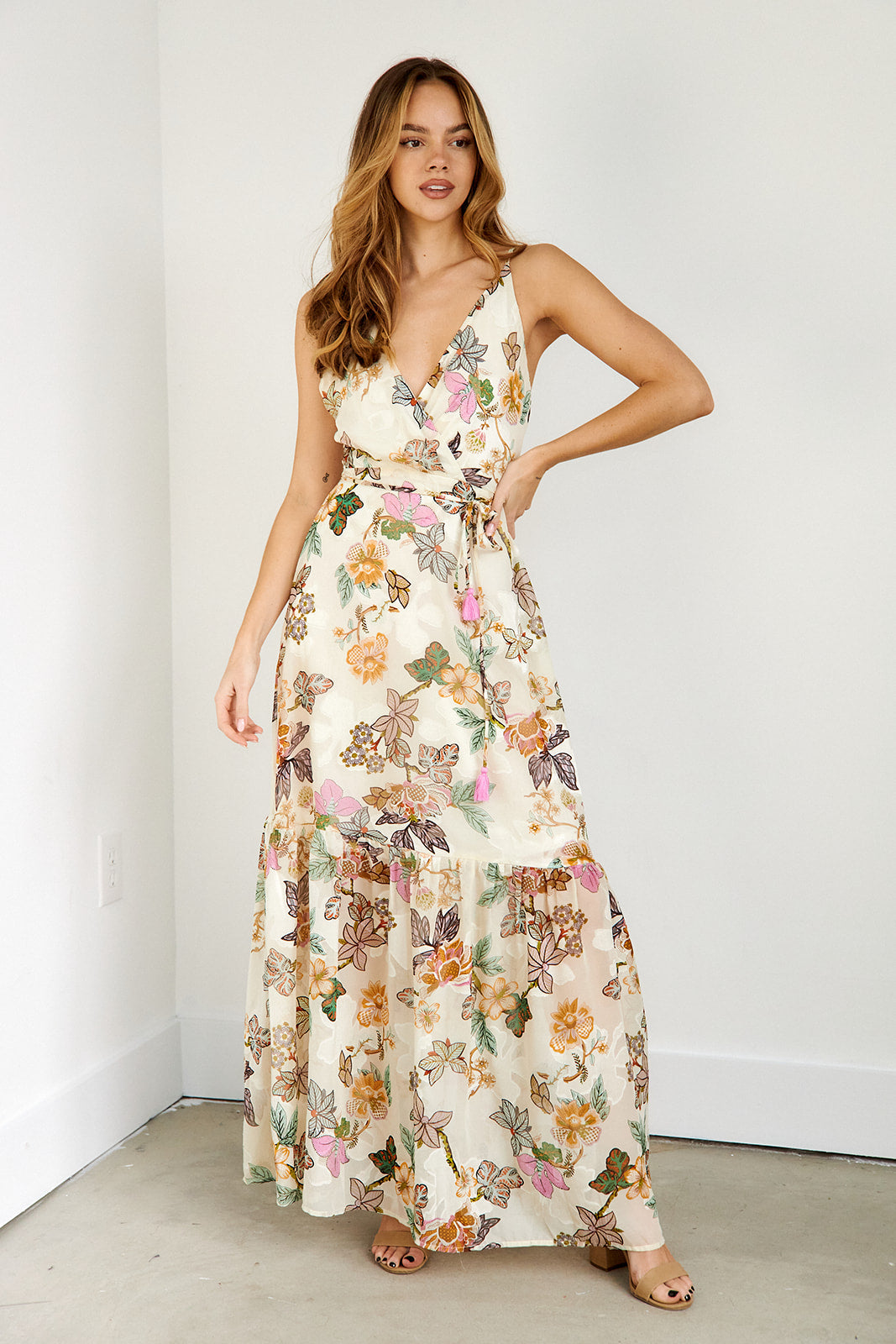 Ellie Floral Wrap Maxi Dress - fab'rik