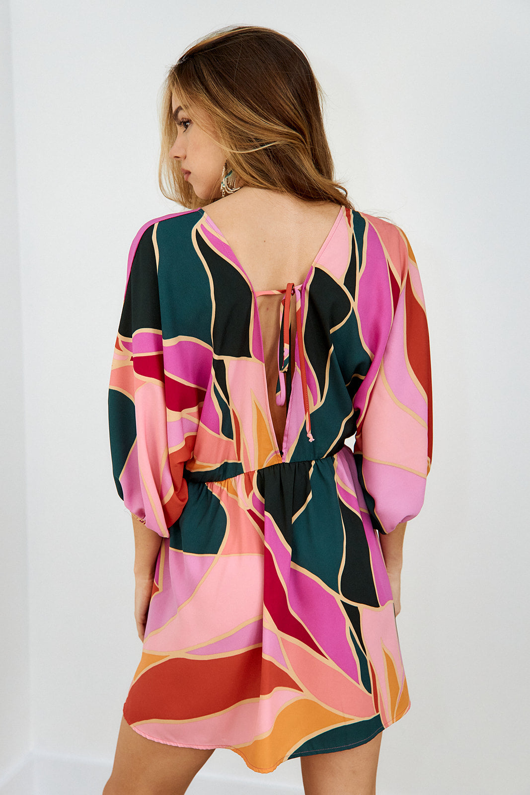 Roza Printed Short Sleeve Dress - fab'rik